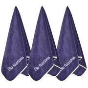 Microfiber Gym Towels Bigger Size Super Soft for Exercise Fitness, Sports, Workout, 380-GSM 15-Inch x 31-Inch Quick-Drying Towels (3 Pack, Grey+Blue+Purple)