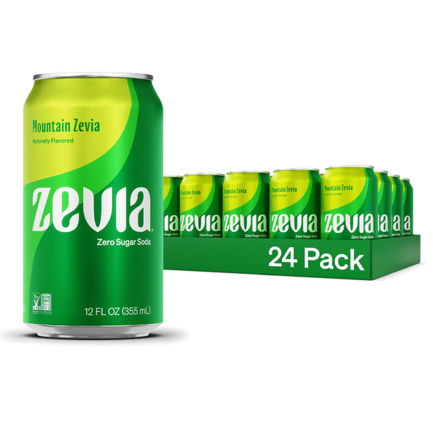 Zevia Zero Sugar Soda, Ginger Root Beer, 12 oz Cans (24-Pack) – Naturally Sweetened, Zero Calorie Sugar Free Soda - Non-GMO Project Verified, Gluten-Free, Vegan