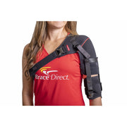 Shoulder Stabilizer Orthosis L3670- Arm Brace for Stroke, Hemiparesis, Subluxation, Rehabilitation- Left or Right Shoulder, Black-Red, XL - Left