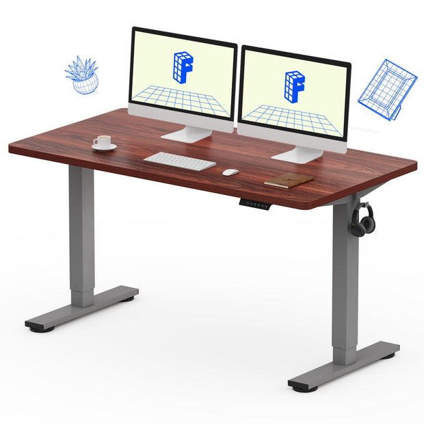 FLEXISPOT EN1 Whole-Piece Standing Desk, 48 x 24 Inches Height Adjustable Desk Stand up Desk Home Office Table for Computer Laptop (White Frame + Maple Desktop)