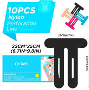 OK TAPE Nylon Kinesiology Tape for Knee, 10 Pcs Stretchable on Four Sides Precut Strips, Athletic Tape for Knee Support & Stability,Breathable and Hypoallergenic, Beige