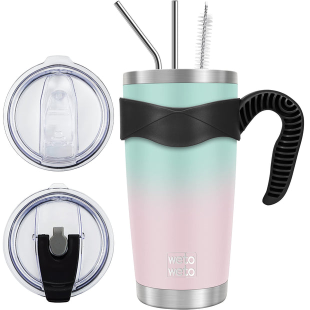 WETOWETO 20oz Tumbler, Stainless Steel Vacuum Insulated Coffee Travel Mug, Double Wall Powder Coated Insulated Coffee Mug Travel Mug with Lid Thermal Cup for Outdoor (Navy Blue, 1 Pack)