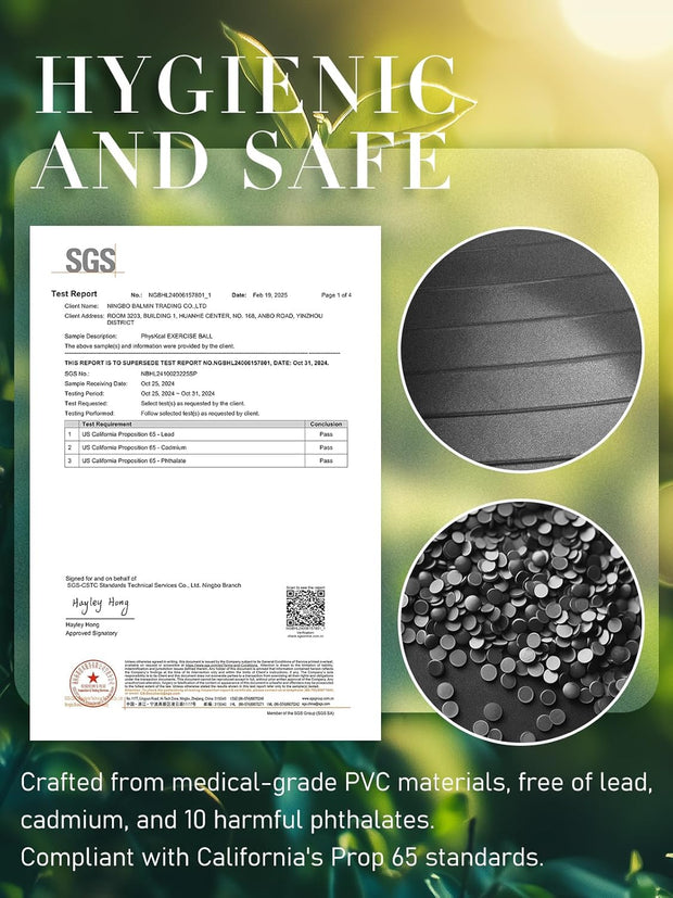 Yoga Ball for Exercise, Pilates Set, 4 Sizes Fitness Ball for Workout, Birthing, Pregnancy, Physical Therapy- Pump Included