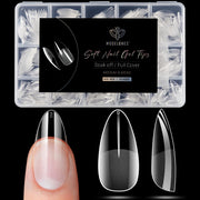 Modelones Medium Almond Nail Tips 510Pcs Clear False Acrylic Almond Press on Nails Pre-shape Full Cover Fake Extension DIY at Home 15 Sizes