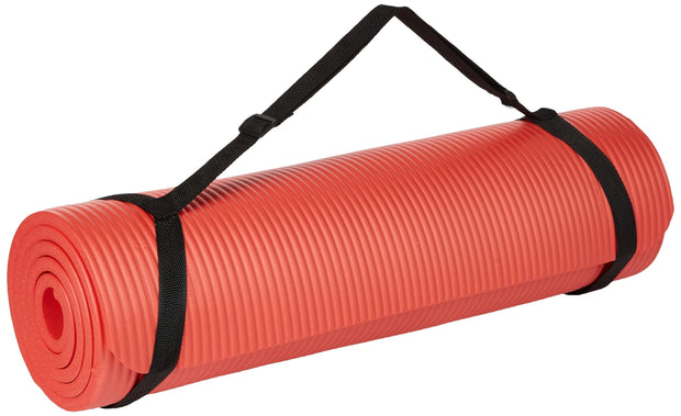 Yoga Mat, 1/2-Inch Extra Thick High Density Exercise Mat, Anti-Tear Exercise Yoga Mat with Carrying Strap, Suitable for Various Yoga Exercises