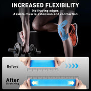 PreCut Kinesiology Tape for Knees, 12 PCS Waterproof KTQUICK Knee Tape for Knee Pain Relief Pre Cut, Original Cotton Athletic Knee Tape, Waterproof & Hypoallergenic Latex-Free for Sports (Black)