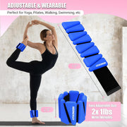 Wrist Ankle Weights Bangles 4lb/2lb for Women, Adjustable Silicone Pilates Weights Bracelet, Heavy Duty Fasteners Wearable Arm & Leg Weights for Yoga, Pilates, Barre, Walking and Gym (Set of 2)
