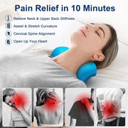 Neck and Shoulder Relaxer with Upper Back Massage Point, Cervical Traction Device Neck Stretcher for TMJ Pain Relief and Cervical Spine Alignment Chiropractic Pillow (Grey)