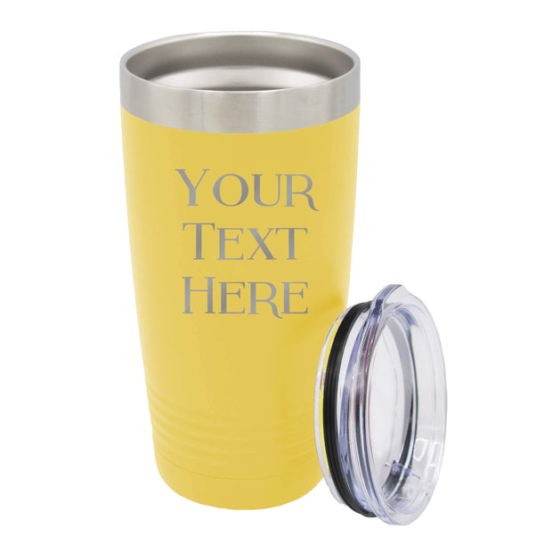 My Personal Memories Customized Personalized Stainless Steel Travel Tumbler with Lid - Engraved Double-Wall Vacuum Insulated for Him, Her Your Custom Text (20 oz, Black)