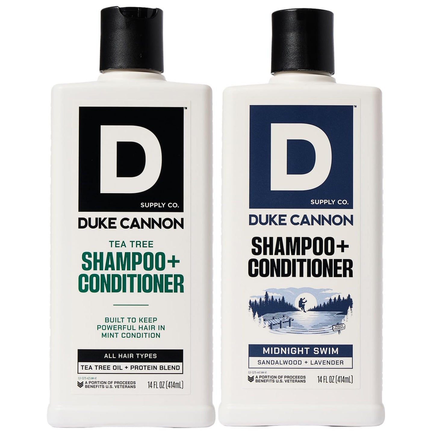 Duke Cannon Supply Co. 2-in-1 Hair Wash - Masculine Scent - Gentle Cleansing Hair Wash For Men - Stimulating Hair Shampoo & Conditioner - Strengthens Hair - Naval Diplomacy - 2 Pack (14 oz)