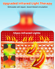 Wireless Heated Neck Stretcher, Cordless Neck Shoulder Cervical Traction Device with 3 Heating Levels, 3 Massager Modes, Timmer for Muscle Relax Hump Corrector