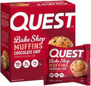Quest Nutrition Chocolate Chip Muffin, 10g Protein, 2g Net Carb, Less than 1g Sugar, Protein Snack, 4 Count