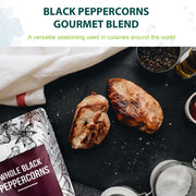 Soeos Whole Black Peppercorns 12oz + Himalayan Pink Salt 2lb, Salt and Pepper for Grinders, Black Peppercorn Refil, Pink Himalayan Sea Salt, 2 Piece Set