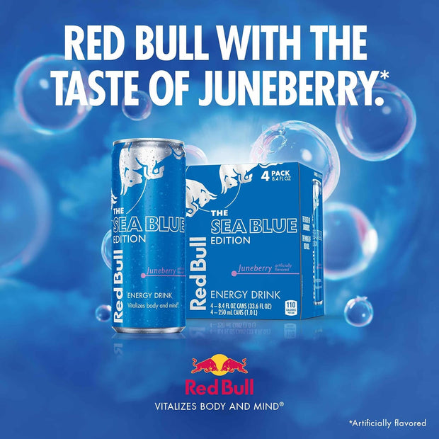 Red Bull Sea Blue Edition Energy Drink, 12 Fl Oz, 4 Cans (Pack of 5)