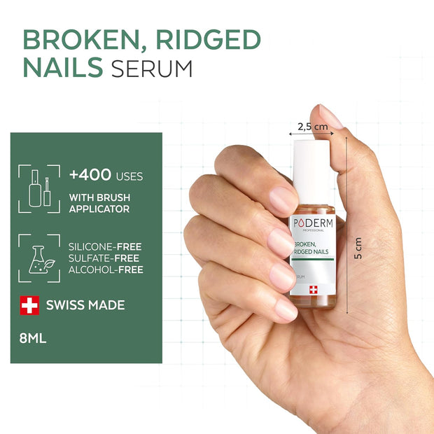 PODERM – 100% NATURAL NAIL REPAIR - Revitalizes Damaged and Split Nails with Hydrating & Exfoliating Formula – Effective Nail care : Also Acts as a Nail Strengthener for Damaged Nails – Swiss Made