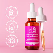 SeoulCeuticals Korean Skin Care Kojic Acid Serum Alpha Arbutin – Dark Spot Remover Corrector Glycolic Acid + Salicylic Acid K Beauty 1oz