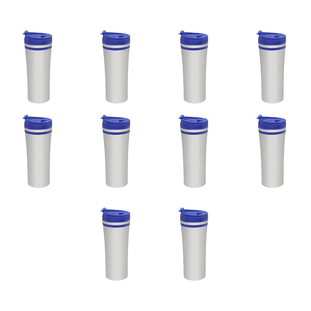 Personalized 15 oz. Mia Insulated Stainless Steel Travel Mugs - 10 pack Custom Text, Logo - Blue