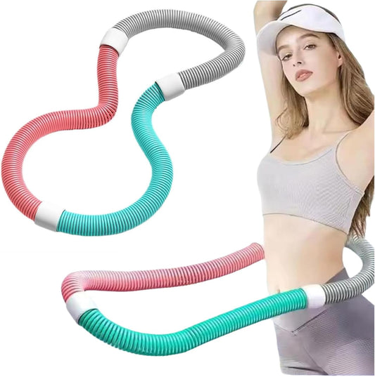 2026 Upgraded Soft Spring Exercise Hoop for Adults, Foldable Fitness Hoop with No Waist Damage Spring Design, Portable Slimming Exercise Equipment for Home and Travel (30-45KG)