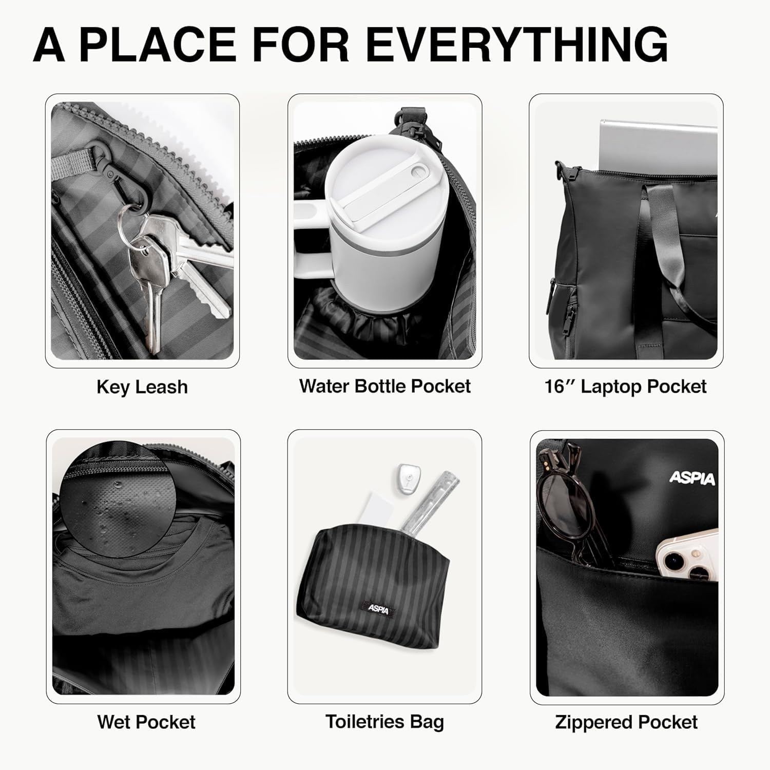 Gym Bag for Women, 3-in-1 Duffle with Laptop & Yoga Mat Space, Travel Bag with Shoe Compartment, Luggage Sleeve & Toiletries Pouch, Lightweight Weekender Carry On, Water Resistant