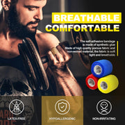 OK TAPE 12 Rolls Self Adhesive Bandage Wrap, Elastic Athletic Tape, Self Stick Bandage Tape, Vet Wrap, Medical Wrap for Wrist, Feet, 2" x 5 Yards - Pink