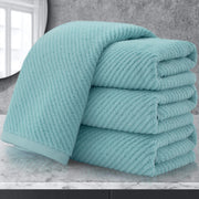 Towels for Bathroom - 100% Cotton | Lightweight | Thick | Soft, Quick Dry Towels, Bath Towel Set of 6 Large, 2 Bath 30"x56", 2 Hand 18"x28", 2 Washcloths 13"x13", Luxury Shower Towel Set, Aqua Teal