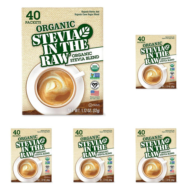Stevia In The Raw Organic Stevia Sweetener Packets, 300 Ct, Zero Calorie Stevia Sugar Substitute Packets, No Erythritol or Artificial Flavors, USDA Organic, Non-GMO Project Verified, Vegan
