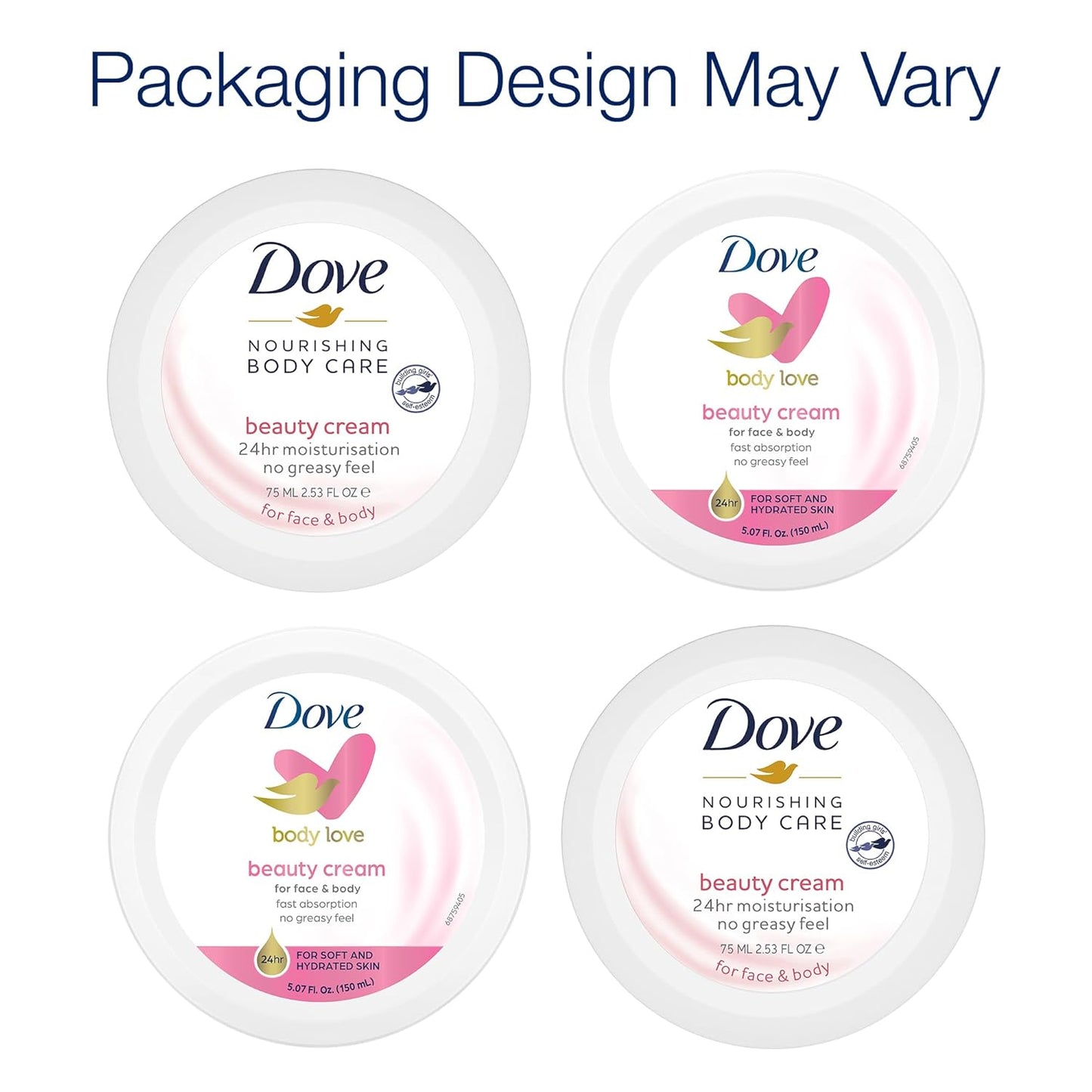 Dove Body Love Beauty Cream, Lightweight, Fast-Absorbing Face and Body Cream for Normal to Dry Skin, 24-Hour Moisture, Luxuriously Scented Face Cream, Hand & Body Lotion, 5.07 Fl Oz (Pack of 3)