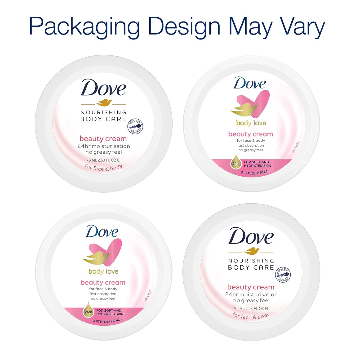 Dove Body Love Beauty Cream, Lightweight, Fast-Absorbing Face and Body Cream for Normal to Dry Skin, 24-Hour Moisture, Luxuriously Scented Face Cream, Hand & Body Lotion, 5.07 Fl Oz (Pack of 3)