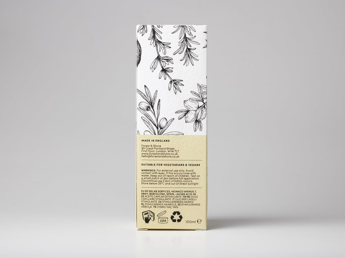 Forest & Shore Hair Growth Oil, 100% Natural, with Caffeine, Biotin, Castor , Argan & Rosemary, Effective Serum for Damaged Hair