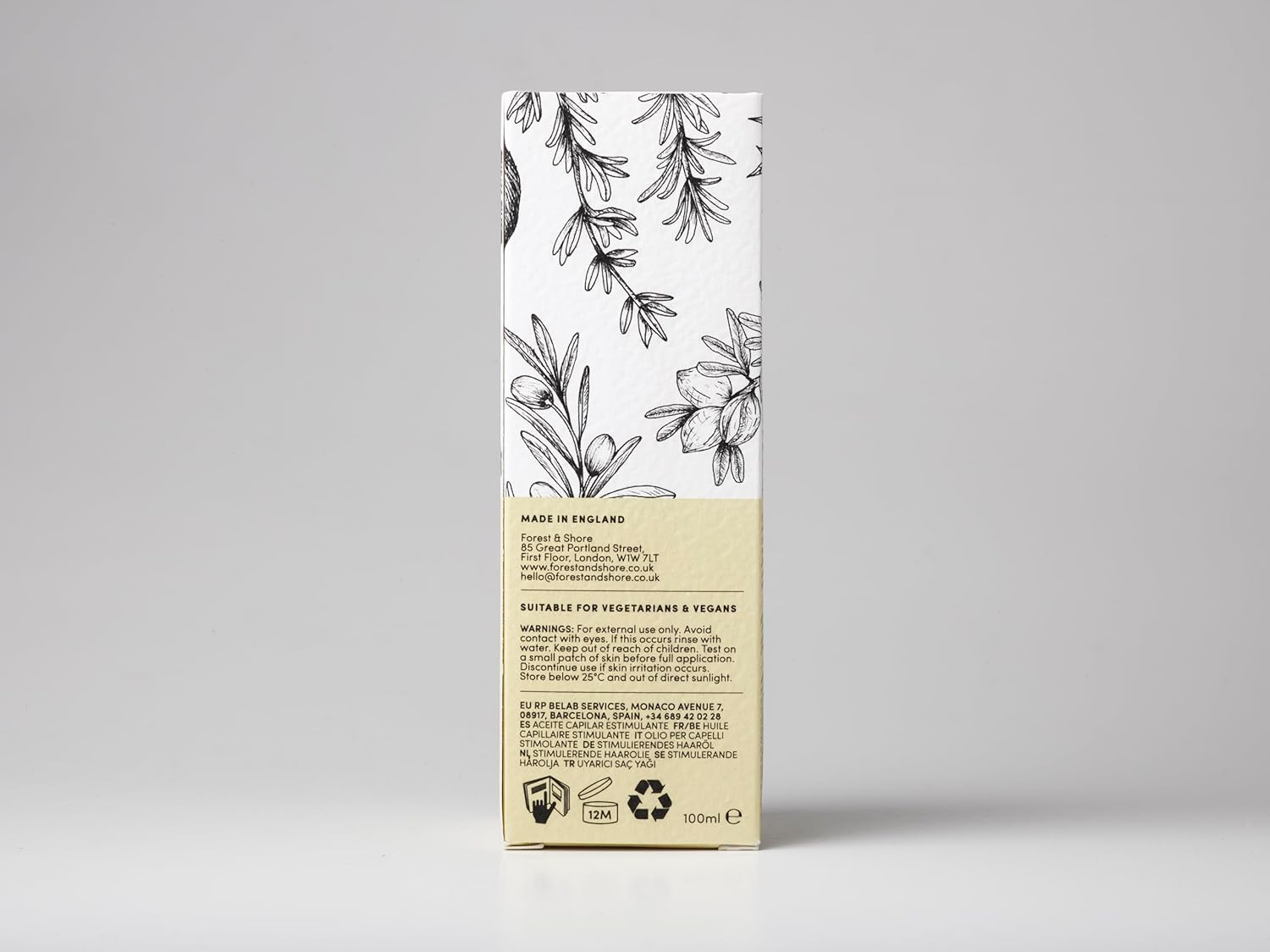 Forest & Shore Hair Growth Oil, 100% Natural, with Caffeine, Biotin, Castor , Argan & Rosemary, Effective Serum for Damaged Hair