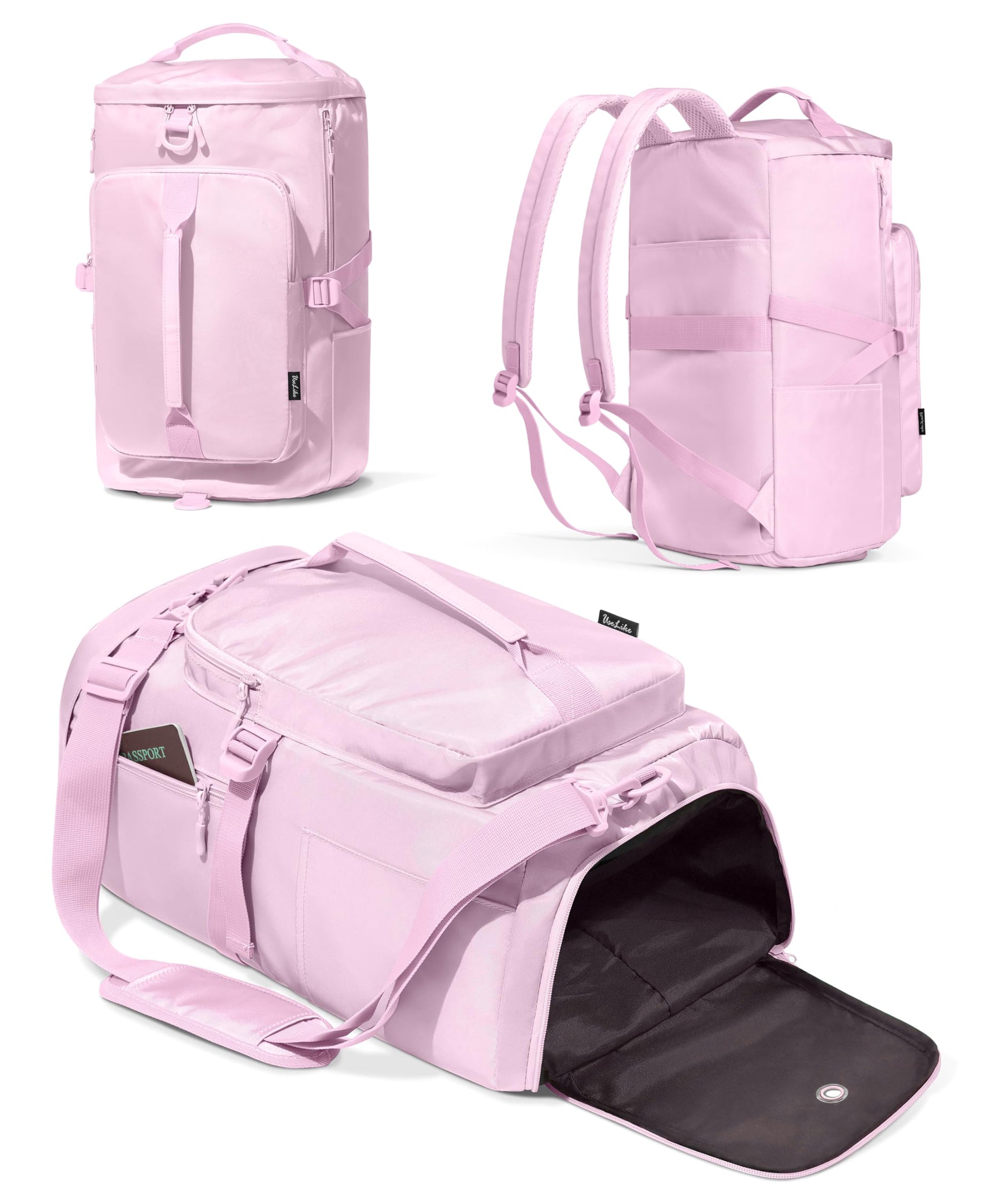 Gym Bag for Women Workout Gym Backpack with Shoe Compartment Sports Duffel Bag Multiple Pockets 30L (Grey Sage)