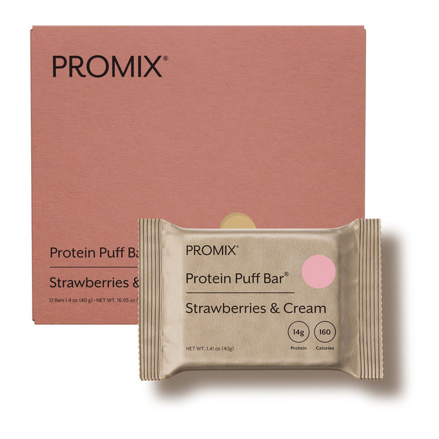 ProMix Nutrition Protein Puff Bars - Variety Pack - Vanilla, Chocolate, Strawberry, Blueberry - Marshmallow Crispy Treat - High Protein & Low Calorie - 12 Bars