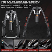 Twister Arm Trainer, 3 in 1 Hydraulic Power Chest Workout Equipment with Ab Roller Wheels and Hooks, Adjustable 22-440lbs Arm Trainer for Men Women, Home Gym Equipment for Full Body Strength Training