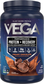 Vega Sport Vegan Protein Powder + Recovery - 30g Plant Based Protein per Serving, Chocolate, 19 Servings, 5g BCAAs, Probiotics, NSF Certified, For Shakes & Smoothies, 1.8lbs (Packaging May Vary)