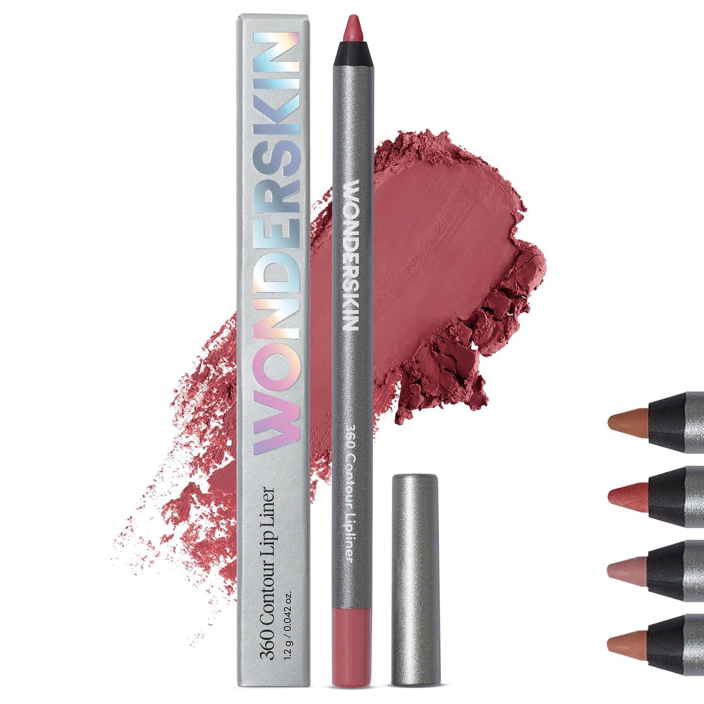 Wonderskin Lip Liner Pencil - 360 Contour Lipliner, Long Lasting, Sharpenable, Waterproof and Transfer-Proof Nude Lip Liner Pencil (Blush)