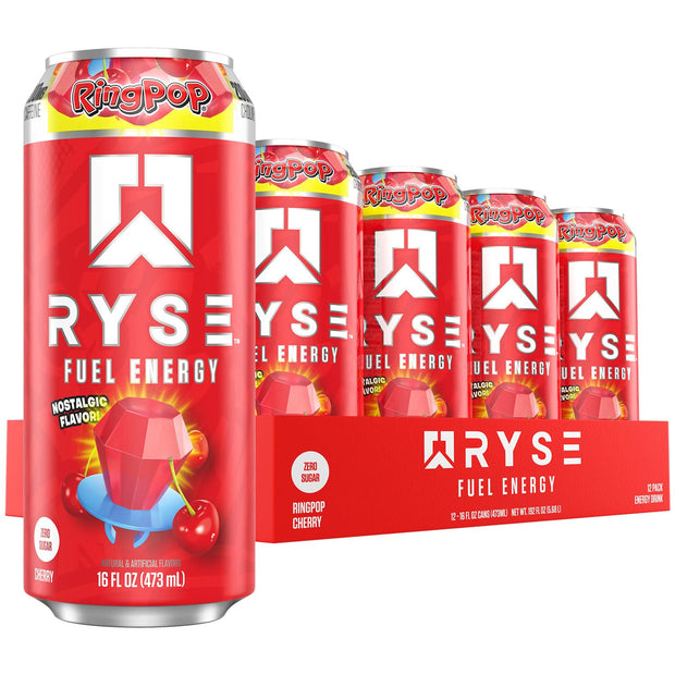 RYSE Fuel Energy Drink - Variety Pack - Sugar Free, Gluten Free & Vegan - 200mg Natural Caffeine, Taurine & Choline for Focus & Energy - No Artificial Colors - 16 fl oz Cans (12-Pack)