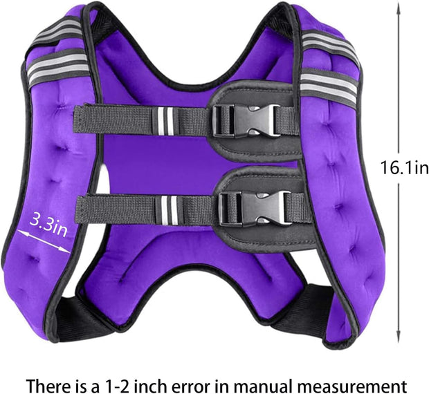 Prodigen Weighted Vest for Women and Men 8 12 16 20 25 30 Lbs with Reflective Stripe and Double Adjustable Buckle Straps Weight Vests for Strength Training, Jogging, Cardio, Weight Loss