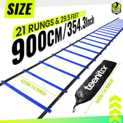 Teenitor Agility Ladder Speed Ladder Training Ladder for Soccer, Speed, Football Fitness Feet Training Carry Bag Agility Training Equipment 13 rungs, 23 feet