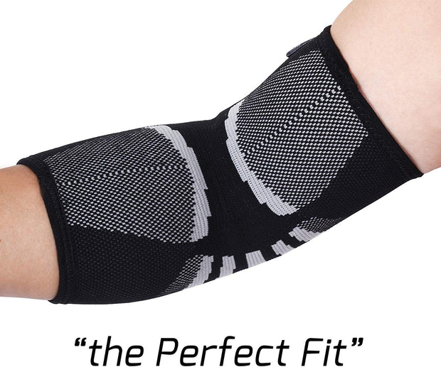 Nordic Lifting Elbow Compression Sleeves (1 Pair) – Support for Pain Relief, Tendonitis, Golfer’s & Tennis Elbow Recovery