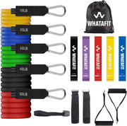 WHATAFIT Resistance Bands, Exercise Bands，Resistance Bands for Working Out, Work Out Bands with Handles for Men and Women Fitness, Strength Training Home Gym Equipment