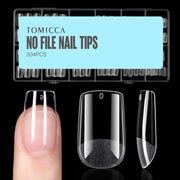 TOMICCA Medium Almond Nail Tips, 504Pcs Acrylic, 12 Sizes Half Matte Soft Gel, Nail Extension for Beginner and Professional