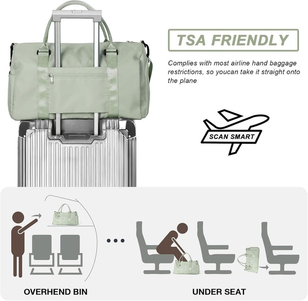 Weekender Duffel Bags for Women Men, Travel Totes Bag for Airplane, Cute Sports Gym Dance Overnight Luggage Bag with Wet Pocket Shoe Compartment, Carry On Hospital Bag for Labor and Delivery