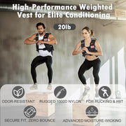 Weighted Vest for Woman and Men, 8lbs/12lbs/16lbs/20lbs/30lbs/40lbs Odorless Adjustable Straps Size Walking Vest,Running Vest with Underarm Buckle, Breathable Mesh Shoulder Pain Relief, Strength Training HIIT