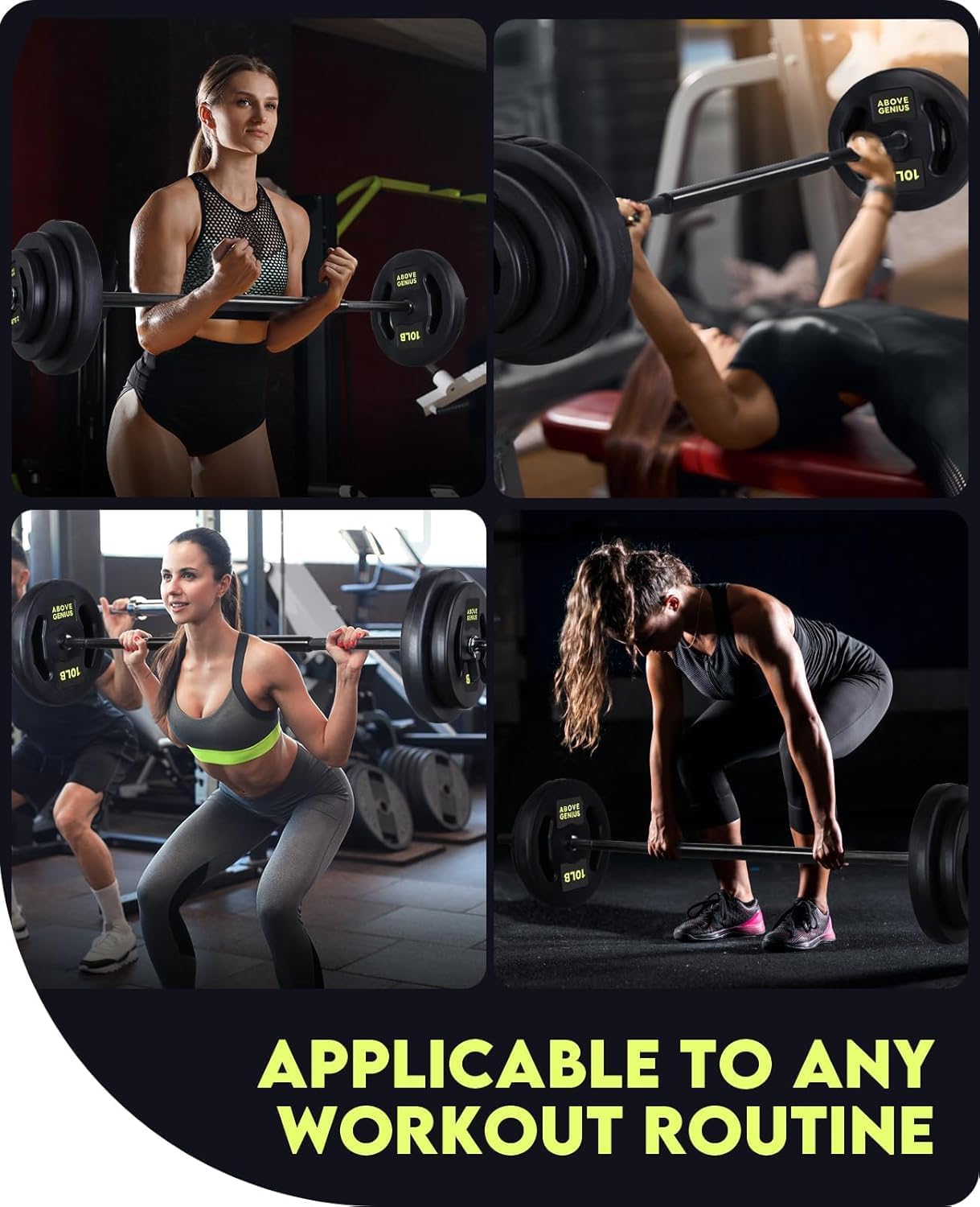Barbell Weight Set for Lifting, 45 LB Weight Bar Set with Adjustable Free Weights for Workout Bar for Exercise Build Muscle in Home Gym