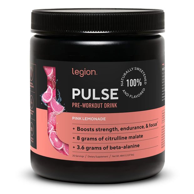 LEGION Pulse Pre Workout - All Natural Nitric Oxide Preworkout Drink to Boost Energy, Creatine Free, Naturally Sweetened, Beta Alanine, Citrulline, Alpha GPC (Tropical Punch)
