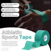 OK TAPE 4 Rolls Athletic Tape, Sports Tape for Injuries, Rigid, Easy Tear Medical Tape, Wrist Tape, No Sticky Residue | Secure Ankle, Finger, Knee- 1.5inch x 15yards (Purple)