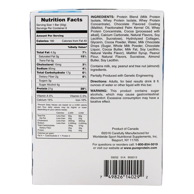 Pure Protein Chocolate Deluxe Value Pack,6 Count 50 Gram Bars (Pack of 36 Bars)