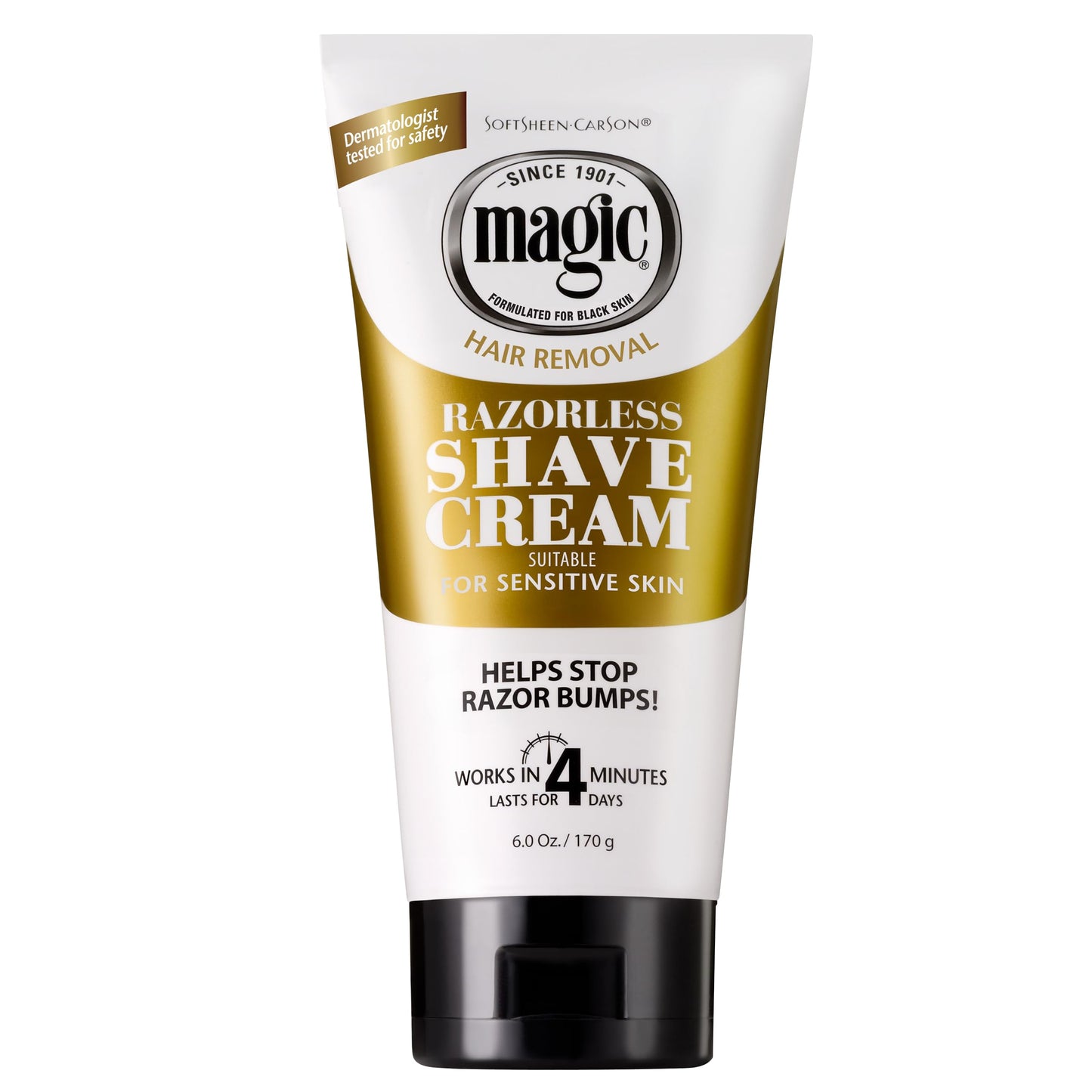 SoftSheen-Carson Magic Razorless Shaving Cream, Hair Removal Cream, Depilatory Cream, Works in 4 Minutes for Coarse, Curly Hair, 2 Count