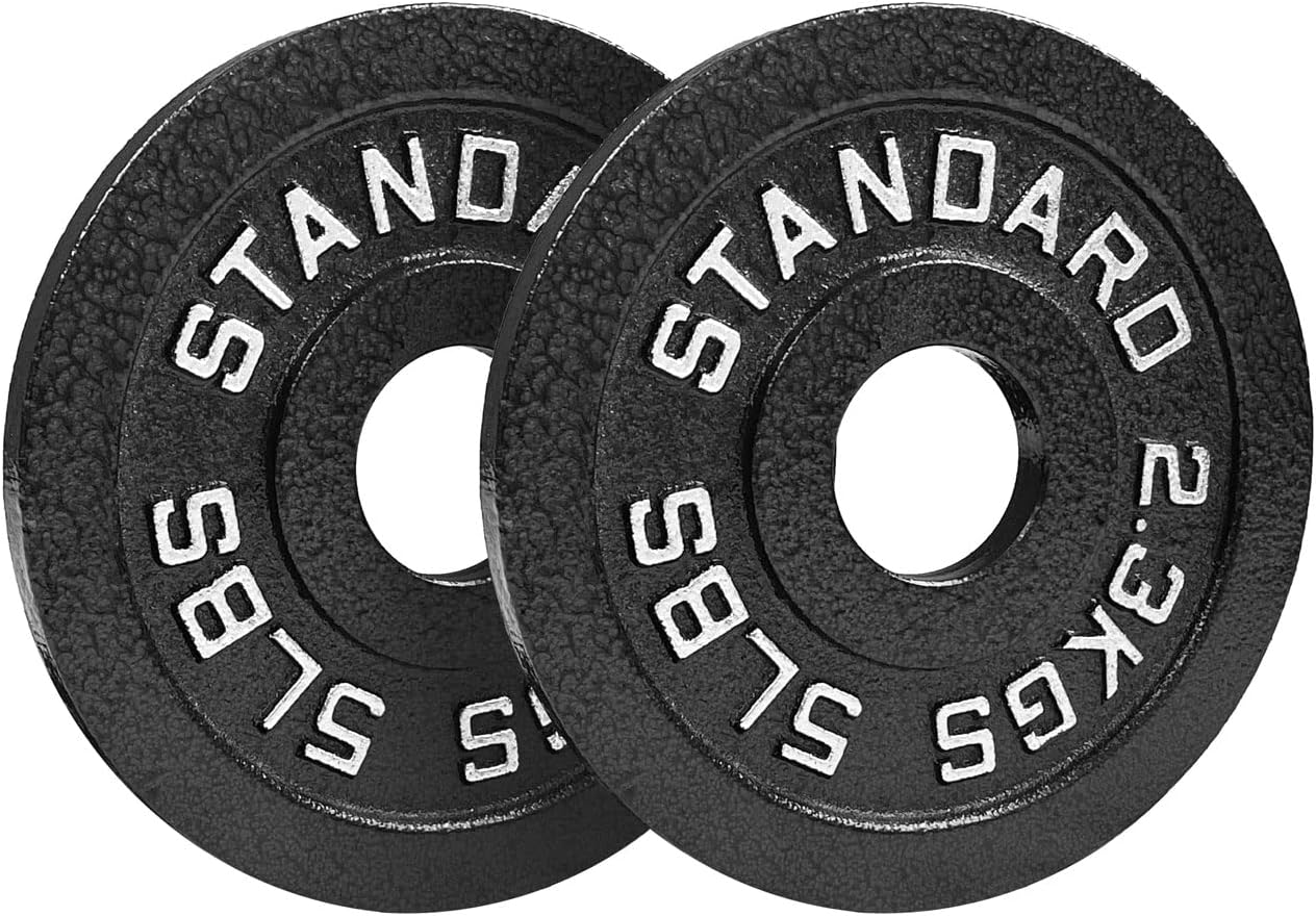 Steel Olympic Plates 175LB Set - 2 inch Olympic Hammertone Coated 2x 2.5lb, 5lb, 10lb, 25lb, & 45lb for Weight Lifting Training