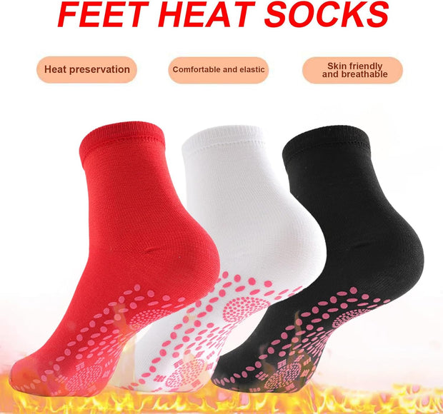 10Pairs Tourmaline Thermal Circulation Magnetic Self-heating Shaping Socks,Foot Massage Slimming Health Sock for Men Women